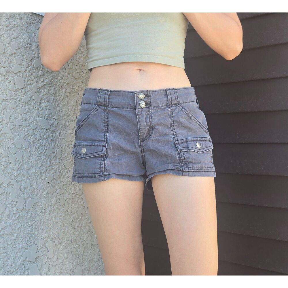 Women's Hollister Low Rise Cargo Mini Low Rise Booty Shorts 0